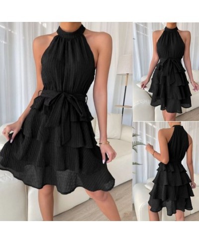 Spring Summer Women Dress New Sleeveless Women Ruffle Dress Women Sexy Hot Girls Streetwear Women Blue Bow Dress $37.37 - Dre...