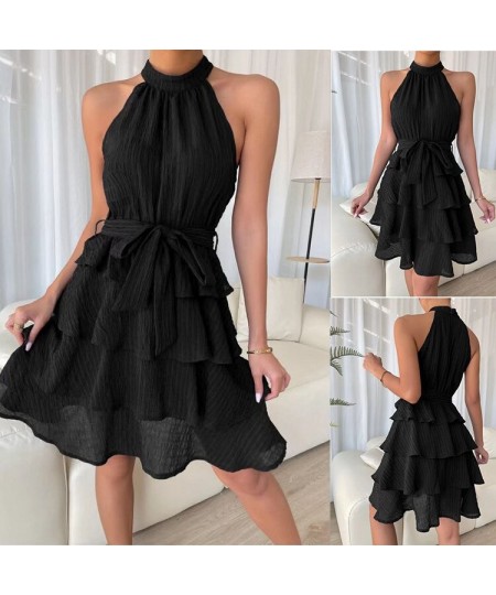 Spring Summer Women Dress New Sleeveless Women Ruffle Dress Women Sexy Hot Girls Streetwear Women Blue Bow Dress $37.37 - Dre...