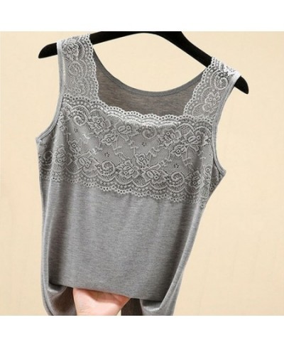 2023 Women Spring Summer Elegant Modal Sling Camisole Lady Lace Square Collar Sleeveless Vest Female Casual Sexy Solid Vest $...