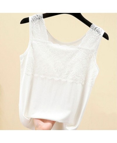 2023 Women Spring Summer Elegant Modal Sling Camisole Lady Lace Square Collar Sleeveless Vest Female Casual Sexy Solid Vest $...