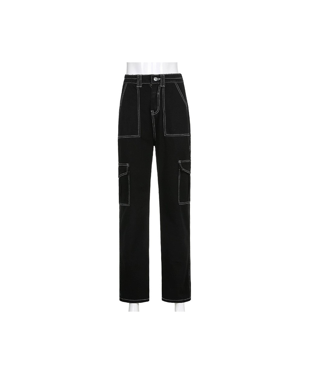 Straight Pant Jeans Women Long Cargo Pants Denim Trousers Streetwear Harajuku Jeans Black Legging Pantalones De Mujer $57.85 ...