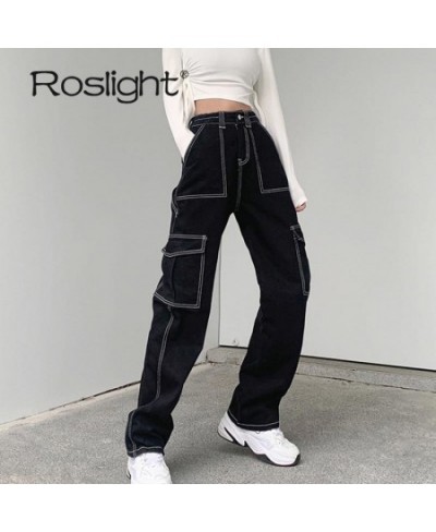 Straight Pant Jeans Women Long Cargo Pants Denim Trousers Streetwear Harajuku Jeans Black Legging Pantalones De Mujer $57.85 ...