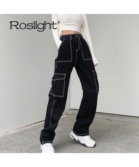 Straight Pant Jeans Women Long Cargo Pants Denim Trousers Streetwear Harajuku Jeans Black Legging Pantalones De Mujer $57.85 ...