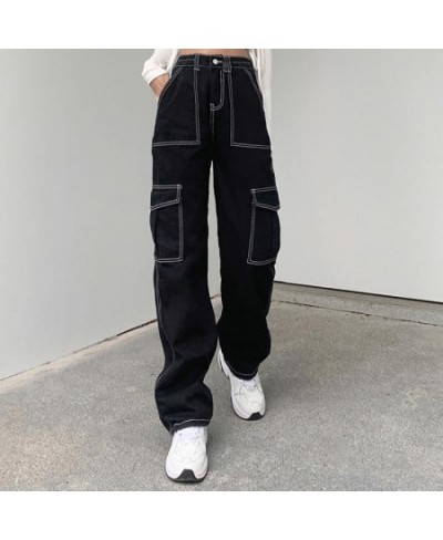 Straight Pant Jeans Women Long Cargo Pants Denim Trousers Streetwear Harajuku Jeans Black Legging Pantalones De Mujer $57.85 ...