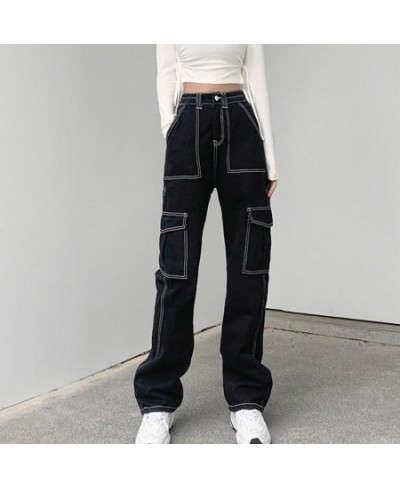 Straight Pant Jeans Women Long Cargo Pants Denim Trousers Streetwear Harajuku Jeans Black Legging Pantalones De Mujer $57.85 ...