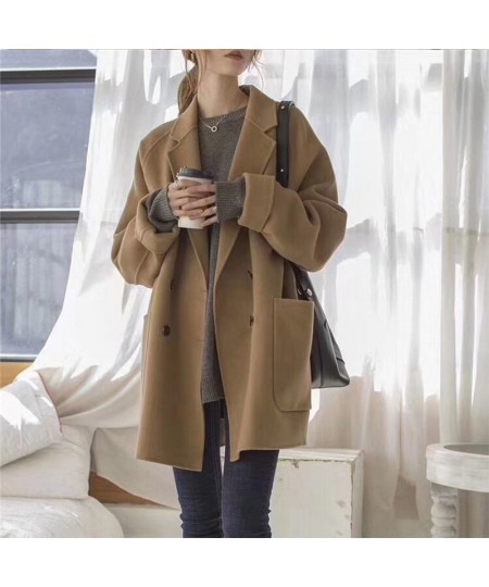 Autumn and Winter New Style Windbreaker Feminine Temperament Fashionable Woolen Coat Versatile European and American Wool Coa...