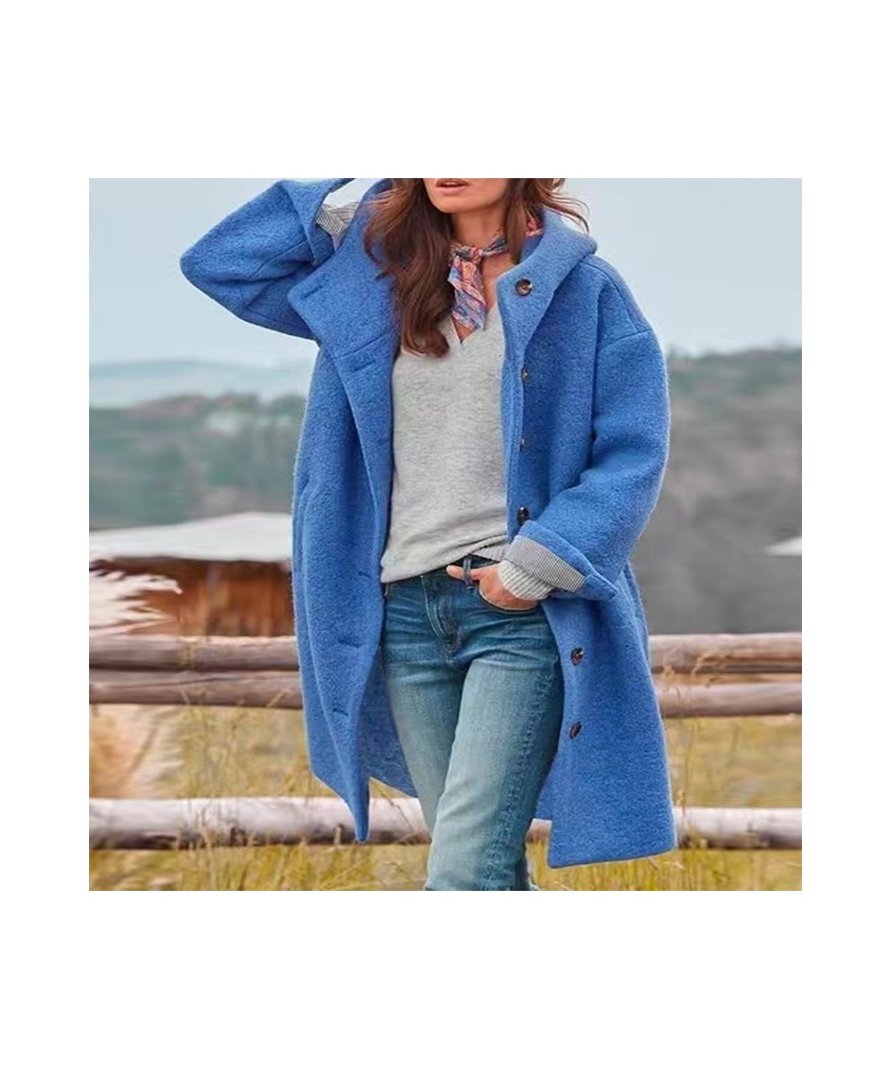 Solid Cardigan Top Women Wool Blends Autumn Winter 2022 Fashion Long Sleeve Hooded Pocket Ladies Coats Streetwear $67.13 - Ja...