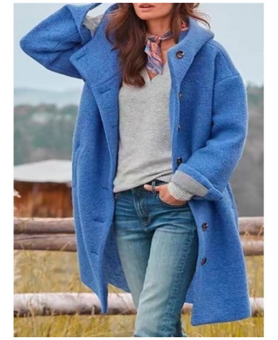 Solid Cardigan Top Women Wool Blends Autumn Winter 2022 Fashion Long Sleeve Hooded Pocket Ladies Coats Streetwear $67.13 - Ja...