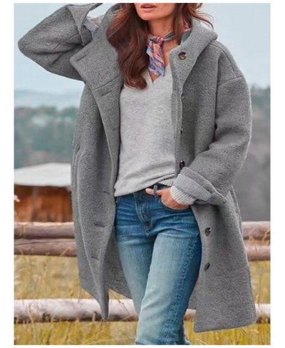 Solid Cardigan Top Women Wool Blends Autumn Winter 2022 Fashion Long Sleeve Hooded Pocket Ladies Coats Streetwear $67.13 - Ja...