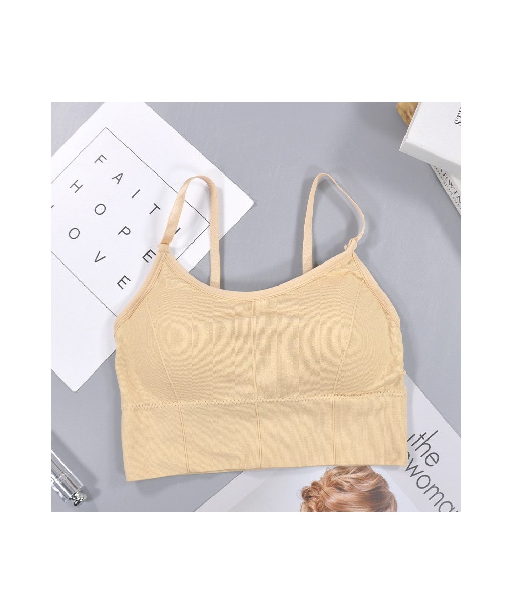 Women Sexy Crop Tops Tube Top Seamless Bra Sports Lingerie Elastic Push Up Sports Bralette Tank $18.80 - Underwear