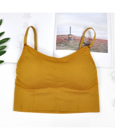 Women Sexy Crop Tops Tube Top Seamless Bra Sports Lingerie Elastic Push Up Sports Bralette Tank $18.80 - Underwear