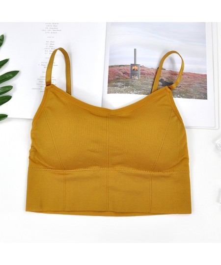 Women Sexy Crop Tops Tube Top Seamless Bra Sports Lingerie Elastic Push Up Sports Bralette Tank $18.80 - Underwear