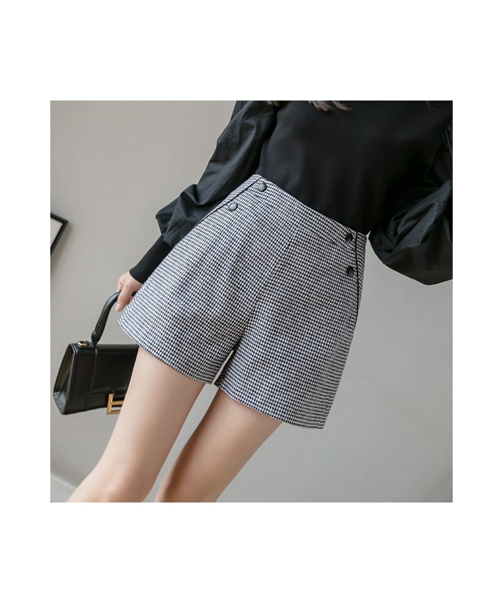 High-Waisted Plaid Wool Shorts Female Autumn Winter New Style Retro Loose A-line Shorts Casual Wide-Leg Boot Shorts D5247 $35...