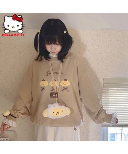 Hello Kitty Hoodie Women Sweet Japanese Kuromi Y2k Tops Harajuku Bow Sweatshirt Girls Kawaii Fake Two Piece Long Sleeved T $3...