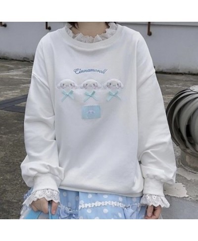 Hello Kitty Hoodie Women Sweet Japanese Kuromi Y2k Tops Harajuku Bow Sweatshirt Girls Kawaii Fake Two Piece Long Sleeved T $3...