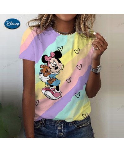 2023 Minnie Mickey Mouse Print Women's T-Shirts Harajuku Cartoon T Shirts Summer Short Sleeve Top Tees Female $20.13 - Women ...