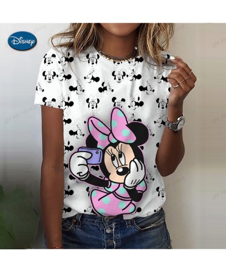 2023 Minnie Mickey Mouse Print Women's T-Shirts Harajuku Cartoon T Shirts Summer Short Sleeve Top Tees Female $20.13 - Women ...