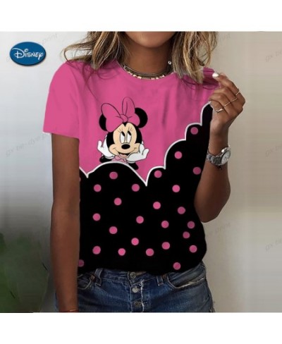 2023 Minnie Mickey Mouse Print Women's T-Shirts Harajuku Cartoon T Shirts Summer Short Sleeve Top Tees Female $20.13 - Women ...