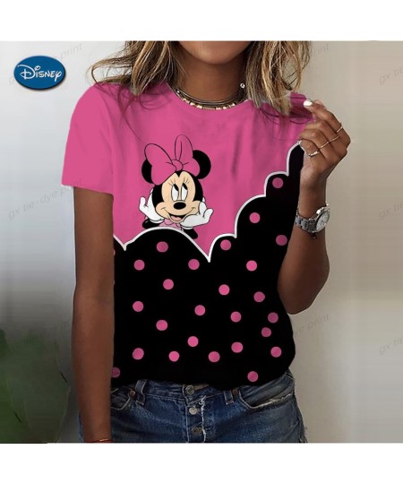 2023 Minnie Mickey Mouse Print Women's T-Shirts Harajuku Cartoon T Shirts Summer Short Sleeve Top Tees Female $20.13 - Women ...