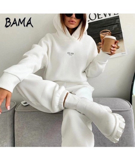 Warm Tracksuit Sports Women Two Piece Set 2022 Leisure Solid Long Sleeve Hooded Top Elastic Waist Pant Woman Winter Suit $43....