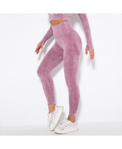 Seamless Leggings Tie Dye Women Workout Tights Retro Yoga Sweat Pants Gym Fitness Clothing Sports Booty Lifting Push Up Leggi...