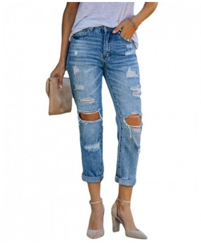 Europe And The United States Women's Jeans Summer Ripped Casual Slim Show Wash Trousers $43.69 - Jeans