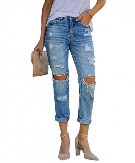 Europe And The United States Women's Jeans Summer Ripped Casual Slim Show Wash Trousers $43.69 - Jeans