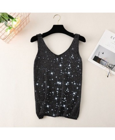 Bottomed Small Vest 2022 Ice Diamond Bling Bling Sexy Sleeveless Top Summer Women Crop Tops $20.65 - Tops & Tees