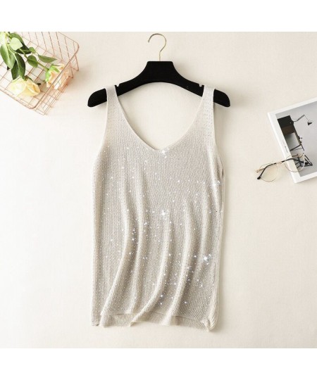 Bottomed Small Vest 2022 Ice Diamond Bling Bling Sexy Sleeveless Top Summer Women Crop Tops $20.65 - Tops & Tees