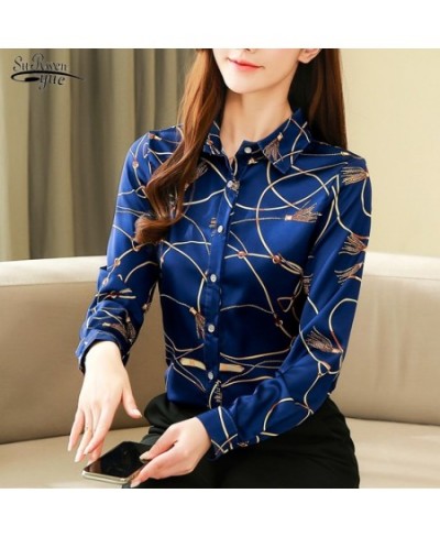 New Silk Shirt Women's Korean 2023 Spring Long Sleeve Shirts For Women Casual Print Women Blouse And Tops Blusas Mujer 8185 5...