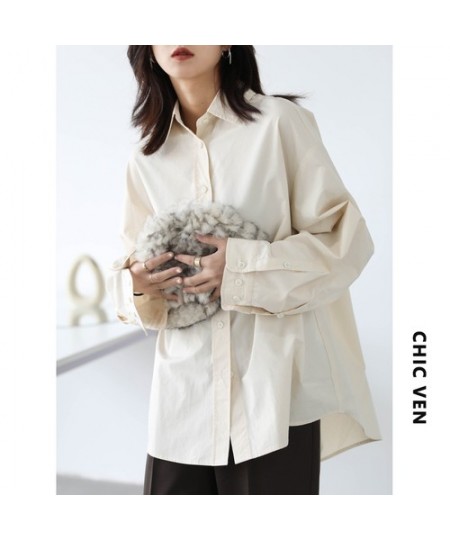 Korean Fashion Women Blouses Cotton Solid Long Sleeve Women's Shirt Loose Office Lady Woman Top Spring Autumn 2022 $63.17 - W...