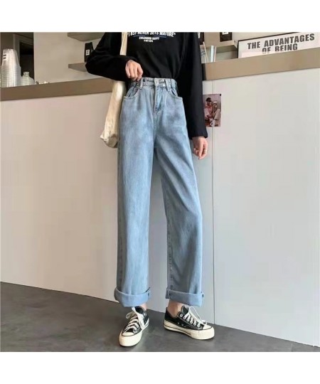 Streetwear Baggy Button Fly Solid Wige Leg Denim Pants Women Korean Style Casual Jeans Female Classic Straight Denim Trousers...