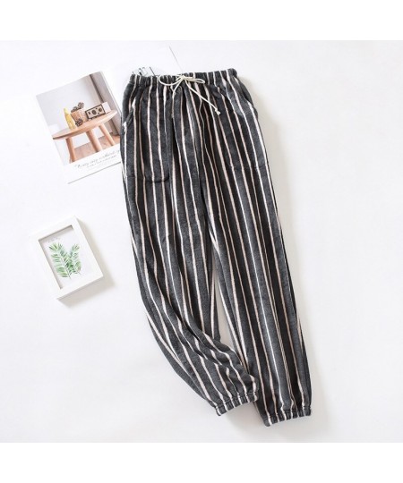 Striped Couple's Winter Flannel Home Pajamas Pant Men And Women Thickened Warm Household Trousers Coral Fleece Sleepwear Pant...