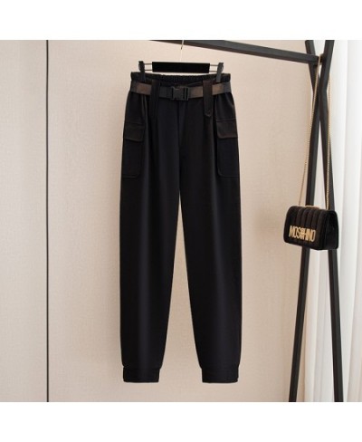 New 2022 Summer Plus Size Jogger Pants For Women Large Overalls Loose Cotton Black Long Trousers 3XL 4XL 5XL 6XL 7XL $70.48 -...