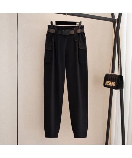 New 2022 Summer Plus Size Jogger Pants For Women Large Overalls Loose Cotton Black Long Trousers 3XL 4XL 5XL 6XL 7XL $70.48 -...