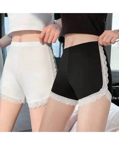 Summer Sexy Anti-slip Ice Silk Safety Pants Lace Edge Leggings Ladies Can Wear Anti-smear High Waist Safety Shorts $11.39 - U...