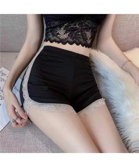 Summer Sexy Anti-slip Ice Silk Safety Pants Lace Edge Leggings Ladies Can Wear Anti-smear High Waist Safety Shorts $11.39 - U...