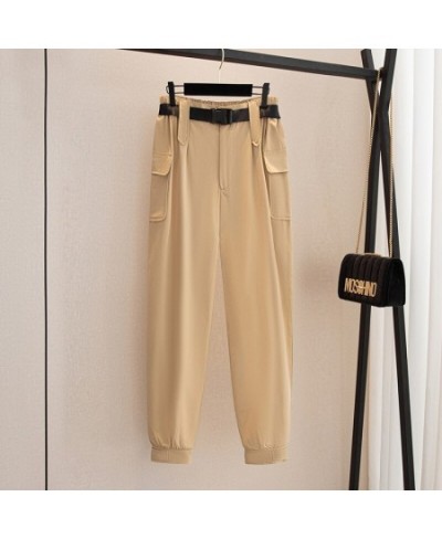 New 2022 Summer Plus Size Jogger Pants For Women Large Overalls Loose Cotton Black Long Trousers 3XL 4XL 5XL 6XL 7XL $70.48 -...