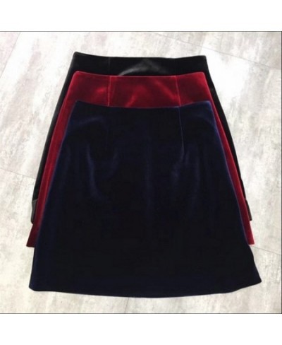 XS-10XL Fashion Short A-line Skirt For Women Spring Customer Made Velour Velvet Sexy Mini Autumn Skirts $42.88 - Skirts