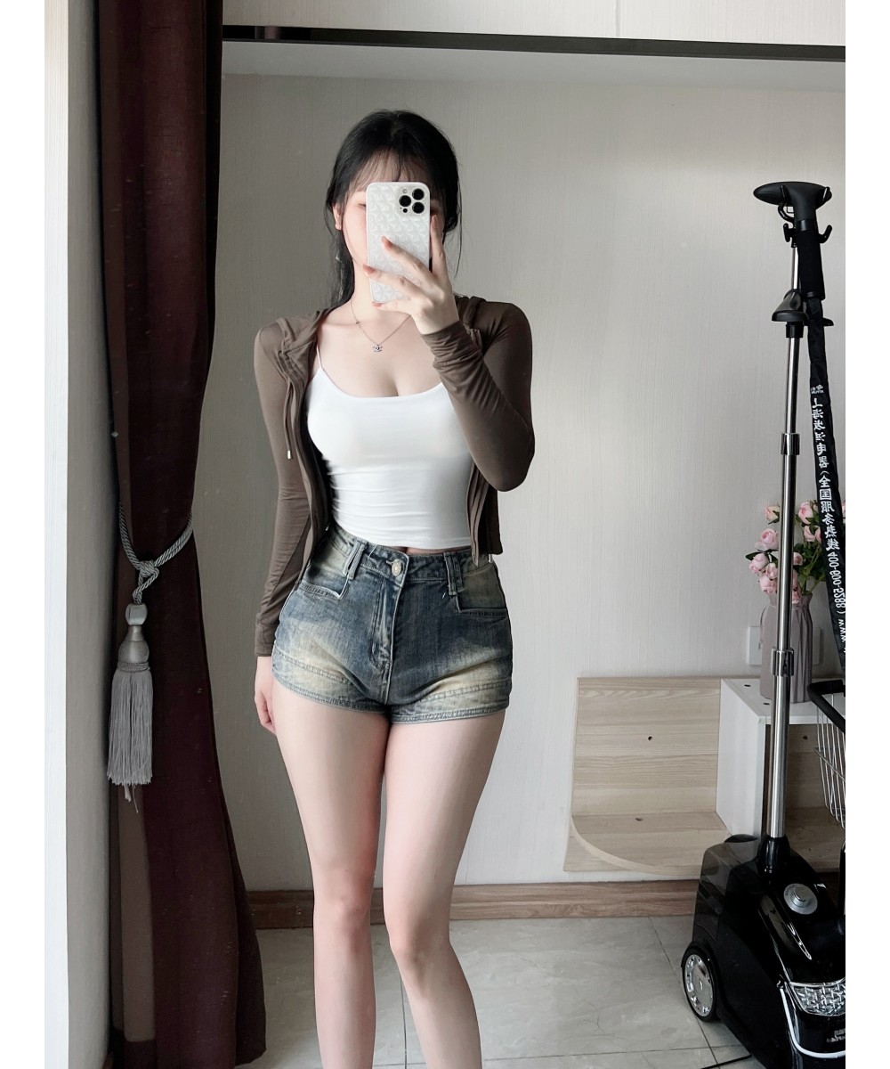 new summer fashion casual sexy cotton stretch brand young female women girls high waist denim shorts $67.47 - Jeans