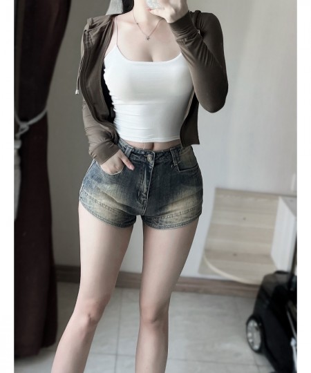 new summer fashion casual sexy cotton stretch brand young female women girls high waist denim shorts $67.47 - Jeans