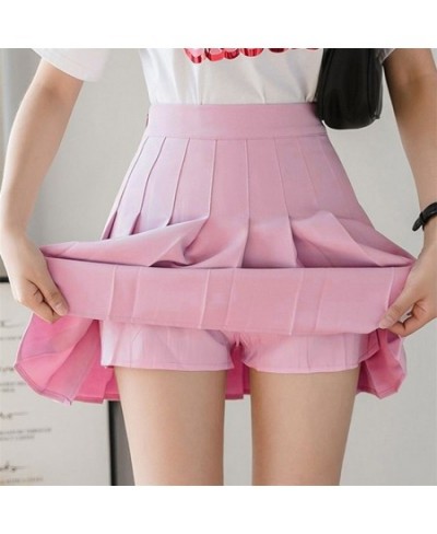 Autumn Korean Skirt Shorts Women High Waist Sexy Mini Skirt School Short Pleated Kawaii Japanese Pink Skirt Female Spring $21...