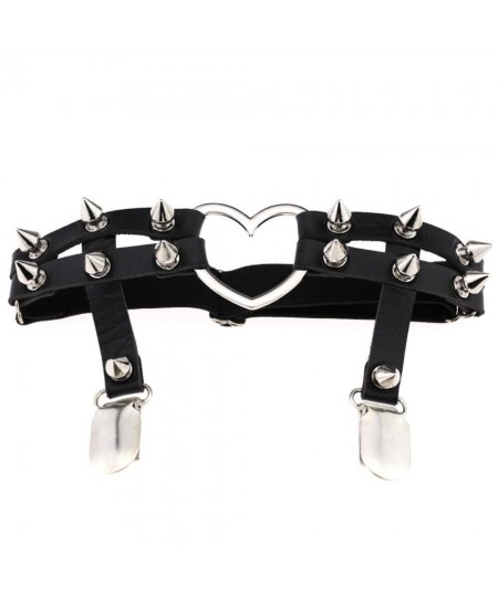 2023 Women Sexy Punk Goth Heart PU Leather Elastic Garter Belt Leg Thigh Ring Clothing Accessory Spring Summer Leg Harness $1...