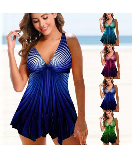 New Sexy Tankini 2022 Plus Size Swimsuit Female Swimwear Women Print Bikini Set Bather Swimming Beachwear Summer Bathing Suit...