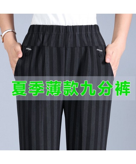 2022 Summer Women's Pants New Autumn Winter Middl Aged Warm Velvet Elastic Waist Casual Straight Pants Female Trousers XL-8XL...