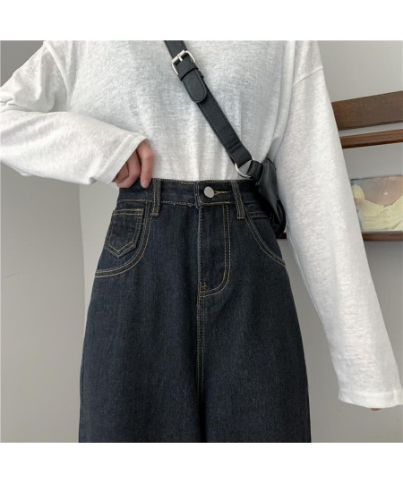 Women Jeans Pants Leisure Loose High Waist Vintage wide leg jeans Women Jean Korean Style All-match Simple Full-length $45.48...