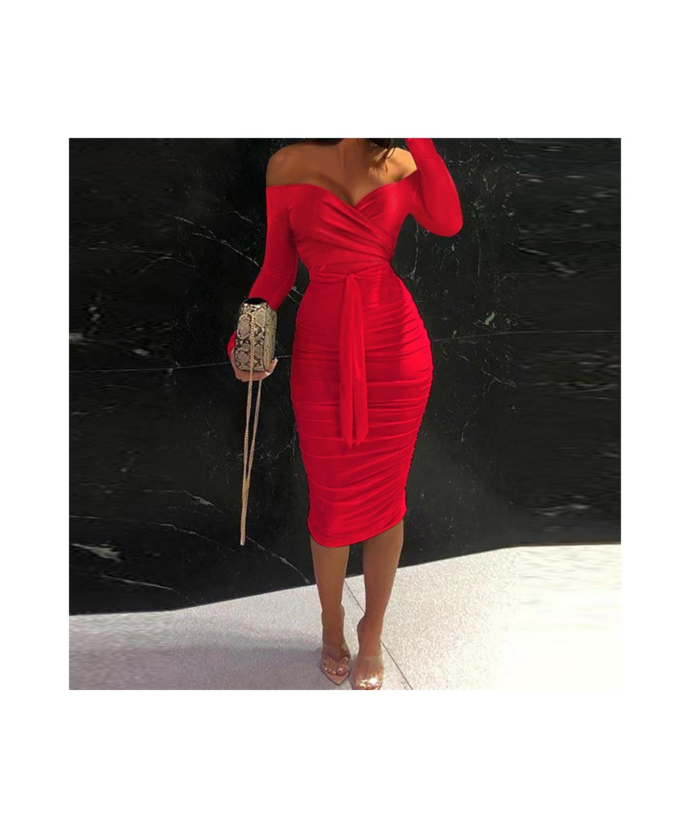 Summer Women Midi Dress Floral Print Ruched Lace Up One Shoulder Robe Elegant Bodycon Party Dress 2023 $36.97 - Dresses