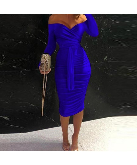 Summer Women Midi Dress Floral Print Ruched Lace Up One Shoulder Robe Elegant Bodycon Party Dress 2023 $36.97 - Dresses