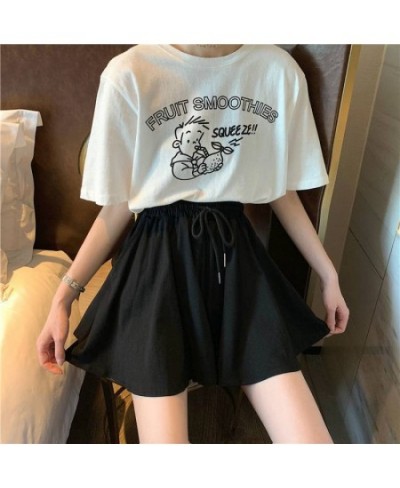 Fashion High Waist A-line Pleated Shorts Skirts Women Summer Solid Wide-leg Short Dance Skirt Summer Breathable Outdoor Short...