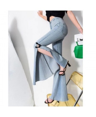 Women Jeans 2023 Spring New Fashion Casual Solid Vintage Full Length Flare Pants Skinny Women Clothing $45.12 - Jeans